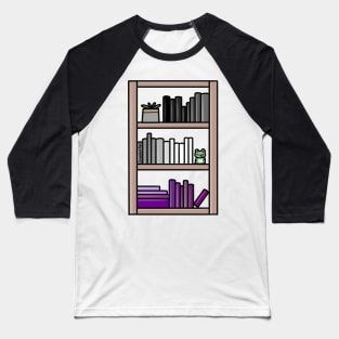 Subtle Asexual Pride Bookcase Baseball T-Shirt